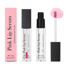 DOOCECIY 2 PCS Pink Lip Serum, Color Changing Moisturizing Lip Gloss Plumper for Women