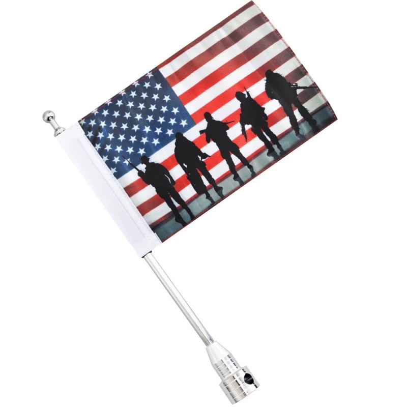 Trichtu Mount Motorcycle Flag Pole Luggage Rack Mount Fit For