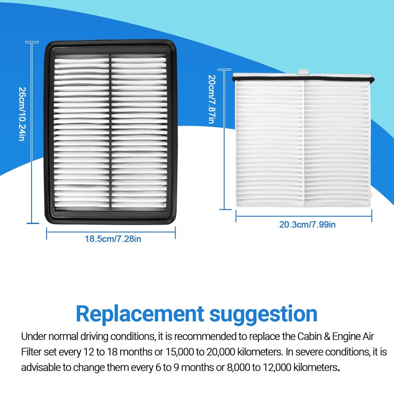 Engine and Cabin Air Filter BDGF-61-J6X PAH9-13-3A0A Fits for Mazda