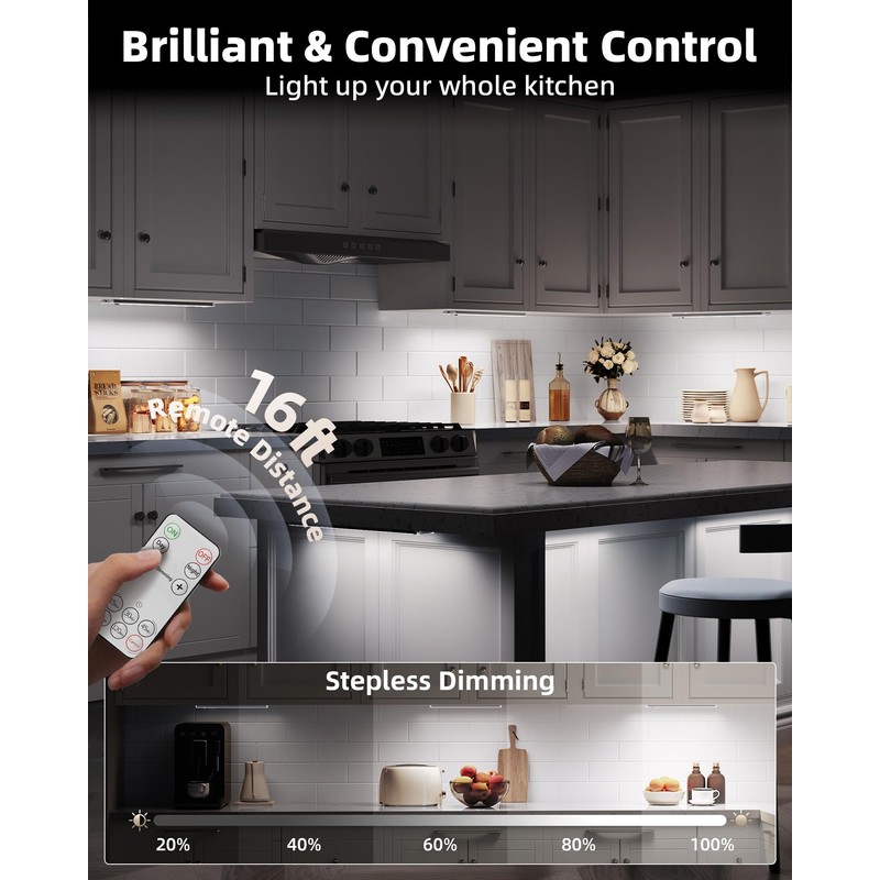 EZVALO 5 Pack Under Cabinet Lighting, Rechargeable Motion Sensor Light,