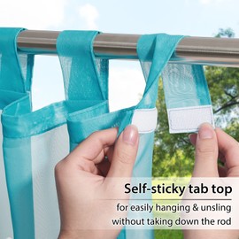 RYB HOME Outdoor Sheer Curtains for Patio Waterproof, Detachable Top Breathable Translucent Indoor Outdoor Voile Draperies for Porch Terrace Verandas, 54" Wide, 84" Long, 1 Piece with 1 Rope, Teal