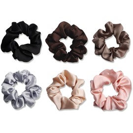 6 Pcs Satin Hair Scrunchies for Women for Girls - Mocamoro Scrunchy Ponytail Holder Softer Than Silk Scrunchies for Hair (Multi-colored)