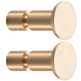 TECI Solid Brass Gold Hooks(2 Pack) Heavy Duty Wall Mounted.Perfect for Purse,Coats, Hats, Bags, Backpacks,Hat,Towel, and More.Available for Clothing Store, Hotel, Cafe, TC005D