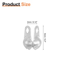 QUARKZMAN 20 Stück 2,4 mm Kordelenden offen, Muschel-Endkappen, Perlenknotenabdeckungen, Perlen-Endkappen, Crimp-Bead-Calotte Knotenabdeckungen für DIY-Armband Schmuckherstellung, Silber