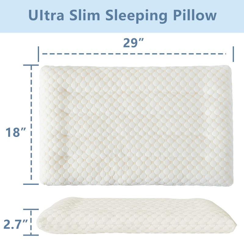 YOUR MOON Flat Thin Pillows King Size for Sleeping, 2.7