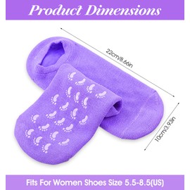 Feuchtigkeitsspendende Socken, Silikon Socken für Damen Gel-Füllung & Jojobaöl, Intensive Pflege Bei Trockenen Füßen, Hautfreundlich & Atmungsaktiv, Universalgröße (Lila)