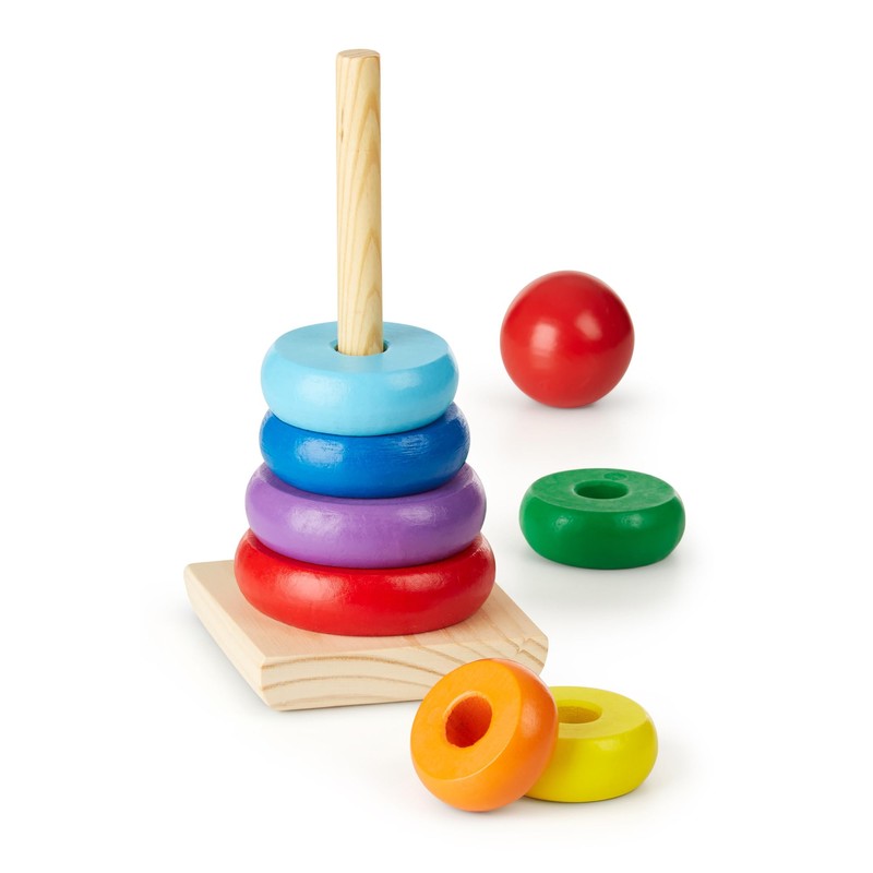 Melissa & Doug Rainbow Stacker Wooden Ring Educational Toy -