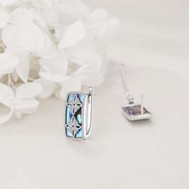 Abalone Shell Celtic/Dragonfly/Filigree/Paw Print Earrings Sterling Silver Hoop Earrings Drop Earrings Jewellery Gifts for Women Girls, Sterling Silver