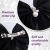 SmallCat Big Ribbon Bow Hair Clip with Pearl, Long-Tail Coquette