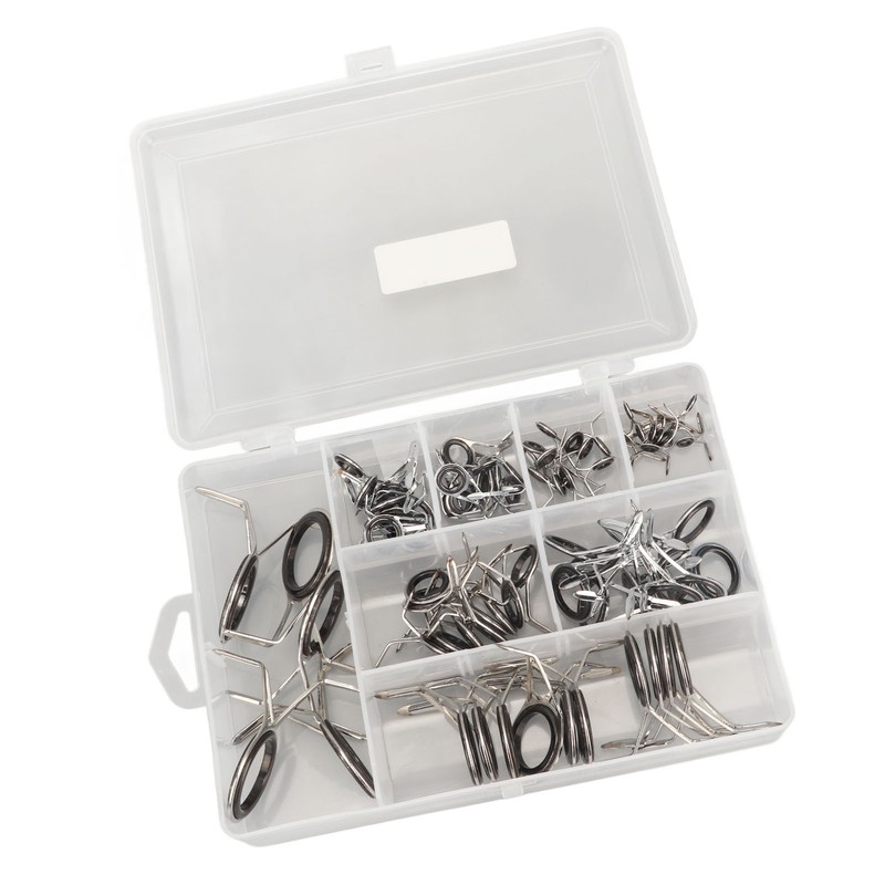 75Pcs Fishing Rod Tip Repair Kit Fishing Rod Guides Stainless
