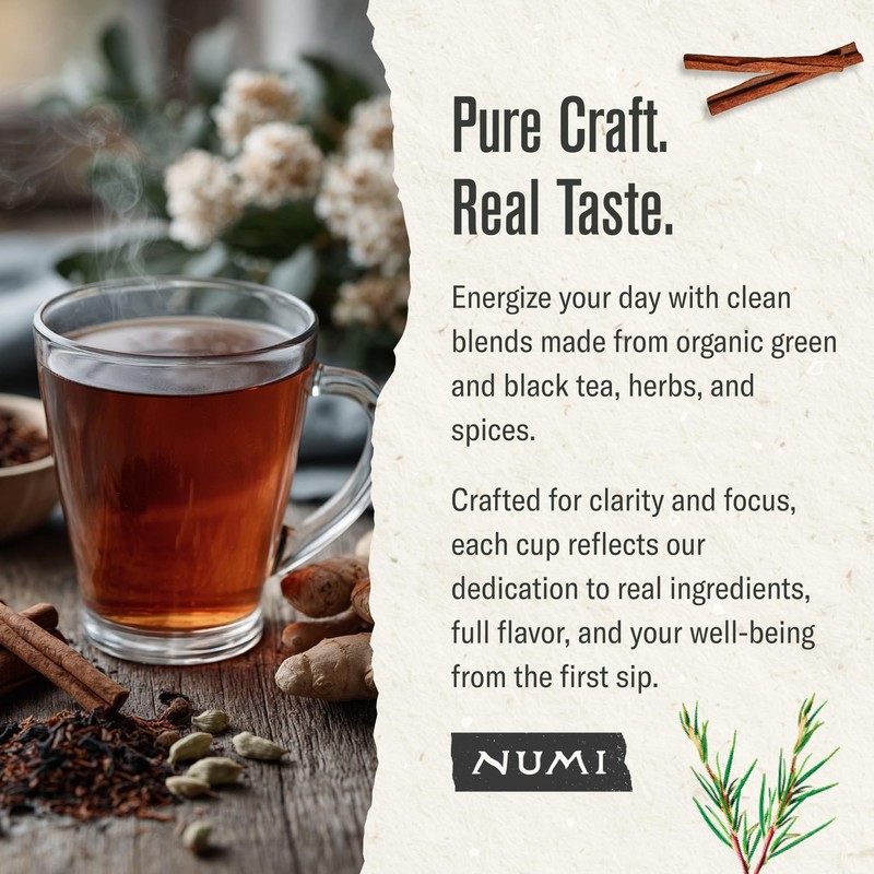Numi Organic Rooibos Chai Tea Loose Leaf, Caffeine-Free Chai Tea