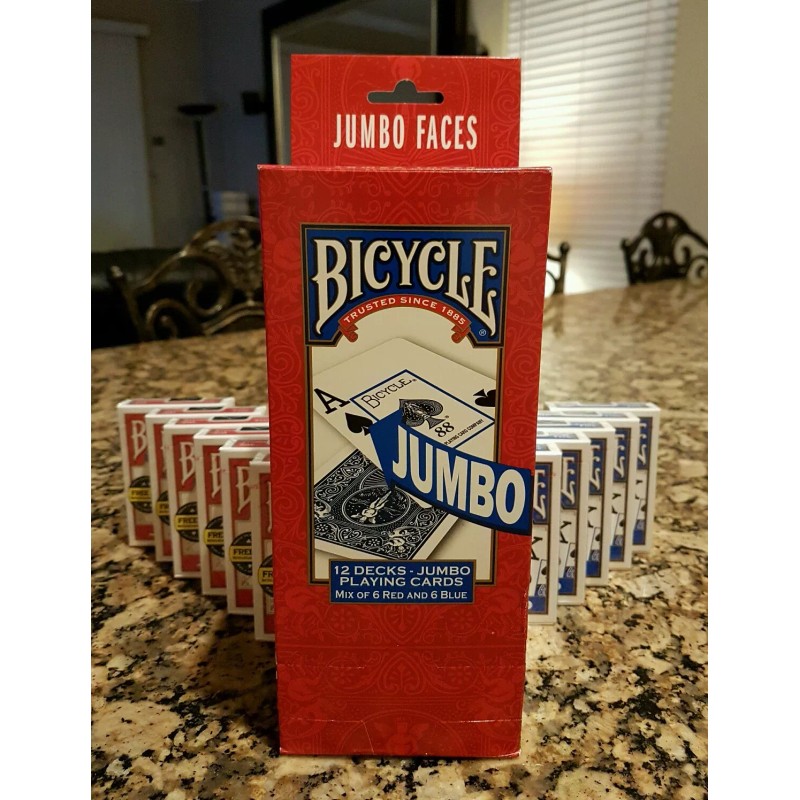 BICYCLE PLAYING CARDS 12 Decks * JUMBO Face * Red