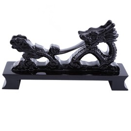 Tyenaza Sword Holder Wakizashi Katana Stan Chinese Dragon Shaped Small Size Table Display Black Solid Wood Resin Crafts Home Ornament Supplies