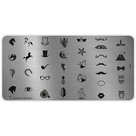 MoYou's XL Trendy plates collection 1, owl, moustache, horses and more designs nail art stamping template