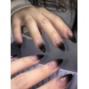 Blackpink two-tone magnet gra nail tips - Long Square /