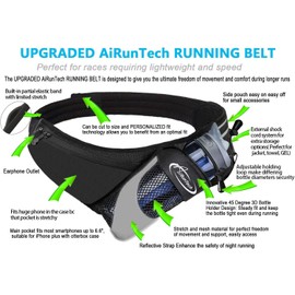AiRunTech Running Hydration Belt with Water Bottle Holder,Hiking Fanny Pack for Phone and Wallet,Running Bag Runners Essentials Accessories Marathon Triathlon Walking Jogging Gear Gift