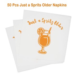 Just a Spritz Older Napkins, Just a Spritz Older Decorations, Spritz Bar Napkins, Aperol Spritz Birthday Party Decorations, Lemon Citrus Birthday Party Decorations (5x5 inch, 50-Pack) ZJ