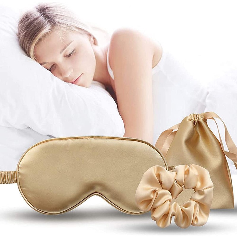 Pack of 2 Silk Adjustable Sleeping Masks, Adjustable Eye Mask,