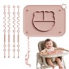 1 Pack Silicone Mat for Babies, Baby Placemat Built-in Suction