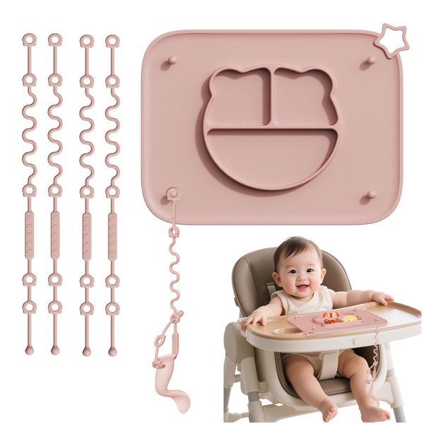 1 Pack Silicone Mat for Babies, Baby Placemat Built-in Suction