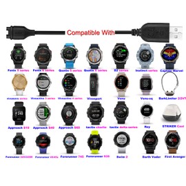 2 líneas de datos sincrónicas para clips de carga del cargador Garmin Impact approach X10 S10 s12 S40 s42 / Fenix 5 5X Plus para Aproach S10 S40 s60 X10, quatix 5 6, vivo 3 4 4S, vivo 3 3s, reloj inteligente