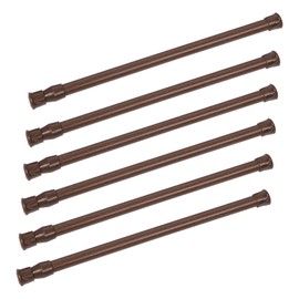 Spring Curtain Tension Rods, 6 Pack Cupboard Bars Tensions Rods 16 to 28 Inches Adjustable Extension Rod for Bathroom Window Closet Wardrobe Bar DIY Projects (Wood, 16-28 in-6 Pcs)