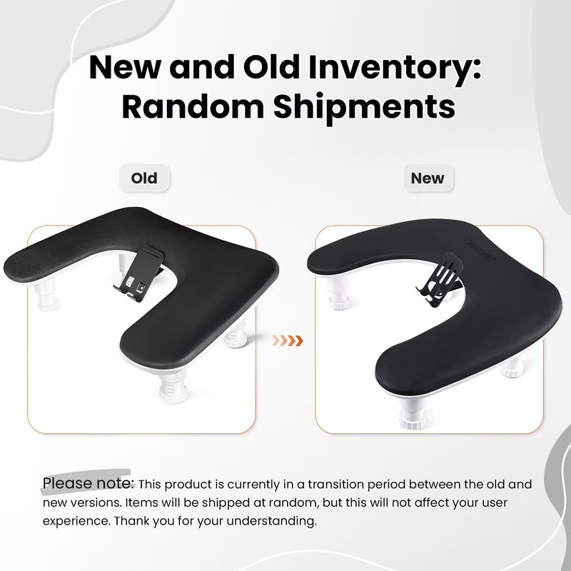 JODSONE U-Shaped Black Arm Rest for Nails Tech with Rotating