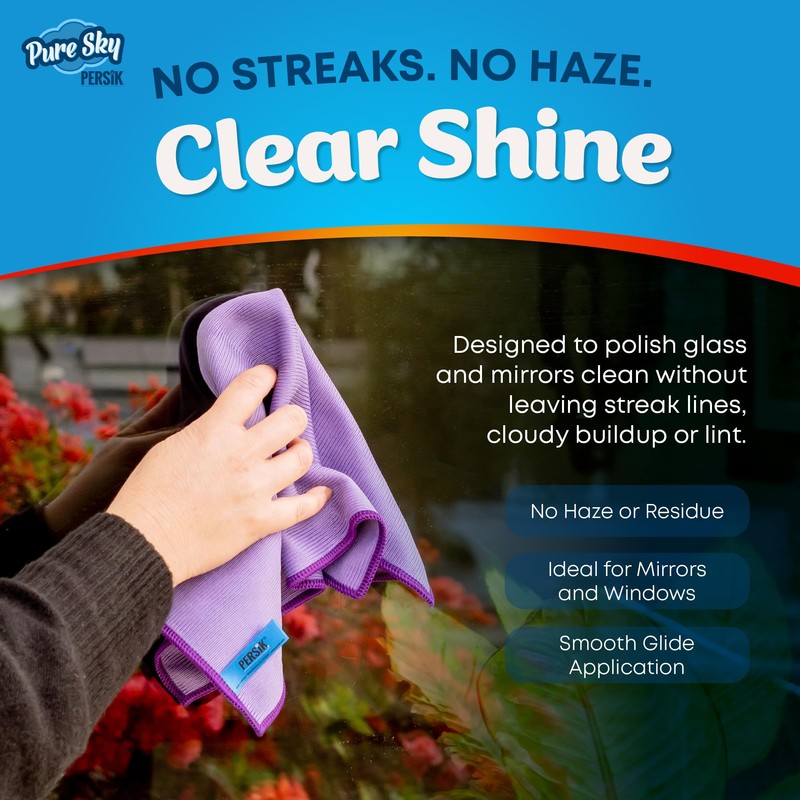Pure Sky Microfiber Window & Glass Cleaning Cloth - JUST