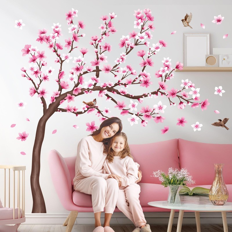 DECOWALL SG4-2306 Cherry Blossom Tree Wall Stickers Decals