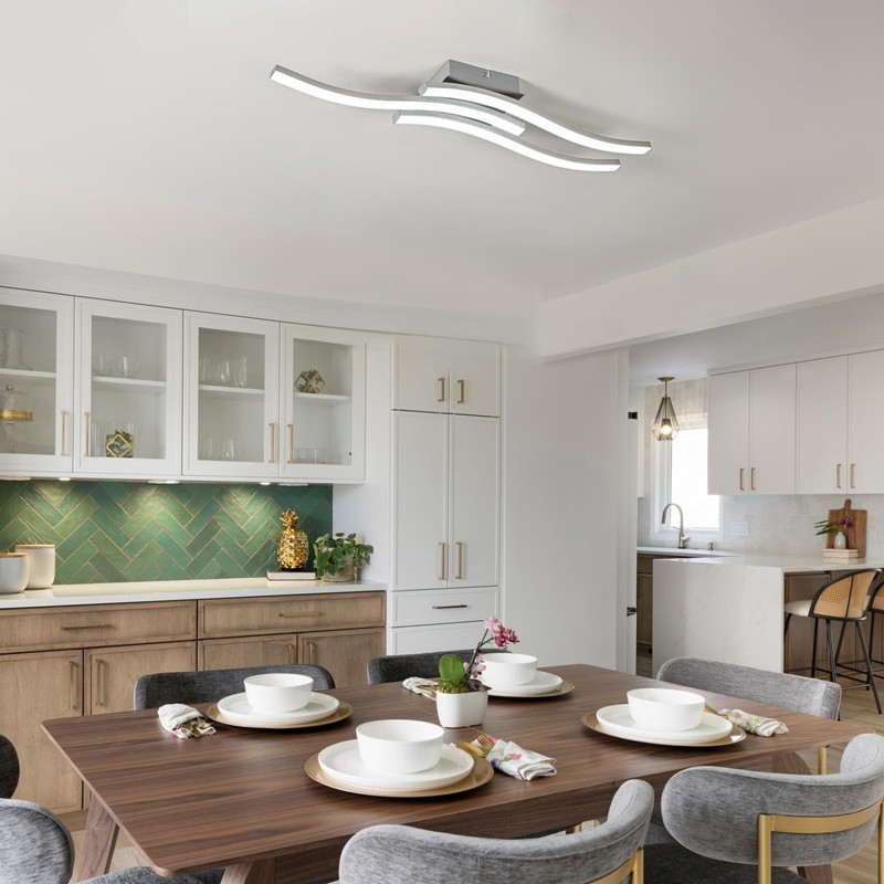 EDISLIVE Modern Dimmable LED Ceiling Light Curved 3 Light 22.5