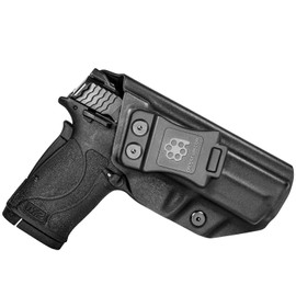 Amberide IWB KYDEX Holster Fit: S&W M&P 380 Shield EZ Pistol | Inside Waistband | Adjustable Cant | US KYDEX Made (Black, Left Hand Draw (IWB))