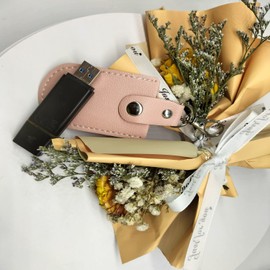 YIUWLMN 3Pcs Flash Drive Case USB Storage Case USB Flash Drive Leather Case USB Protective for Protecting Your USB Flash Drive and Easy Storage,Pink Appearance, Full of Girl's Heart