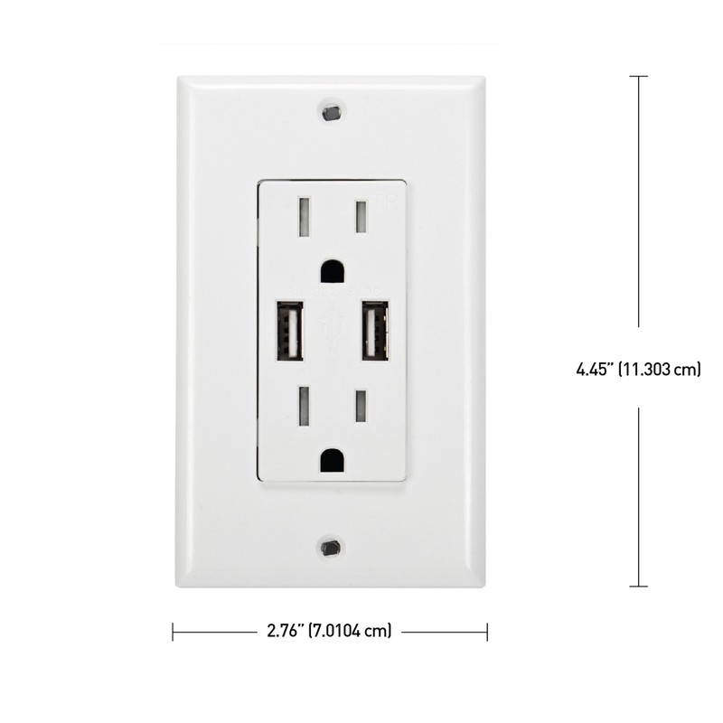Globe Electric 78147 2-Outlet Child Safe Shock Guard Receptacle, 2