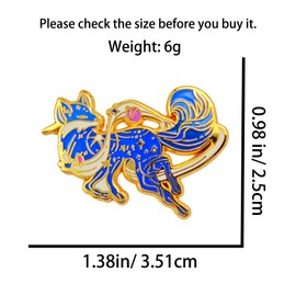 Leraverppy Enamel Pin,Cosmic Fox Lapel Pin,Mystery Space Fox Badge,Gift For Animal Lovers Space Enthusiast Teens Friend,Unique Fashion Brooch,Daily Wear Accessory,DIY Decor