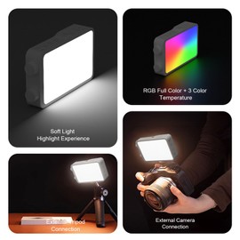 Photography Video Fill Light, 40W RGB 3000-7000K Stepless Brightness RGB Video Light with Cooling Fan & 1/4 Inch Threaded Hole for TikTok, Content Creator, Photographer