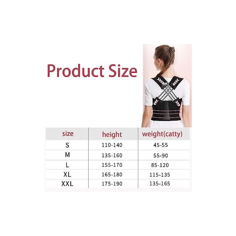 Adjustable Back Posture Belt Office Home Gym Unisex, Back Straightener