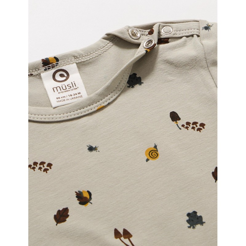 müsli Baby Boys Forest Set Base Layer, Soft green/mustard/bark