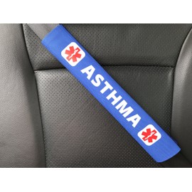 Asthma Medical Alert Seat Belt Cover (Royal Blue)