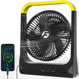 Battery Powered Rechargeable Portable Fan: 20800mAh Battery Operated Camping Fan [80H Long Lasting] 3350RPM USB Desk Personal Fan with 4 Speed 3 Timer for Travel/Outdoor/Bedroom/Office/Beach/Fishing