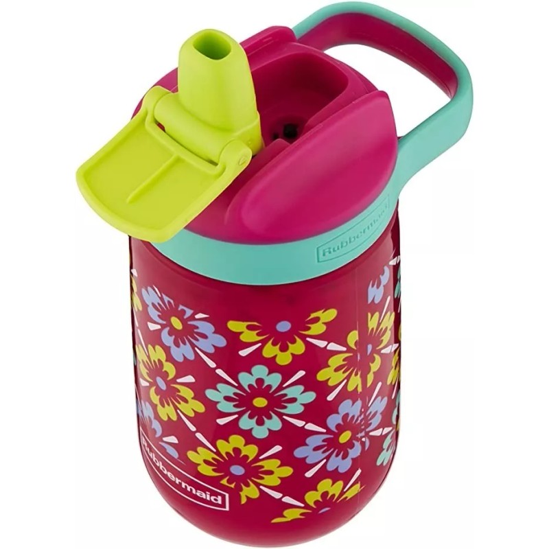 Rubbermaid Botella Leakproof Infantil Rubbermaid® Pink Flowers, 414 Ml