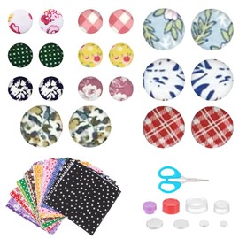 WEBEEDY 50 Set Stud Earring Kit DIY Craft Covered Button Kit with Tools Self Cover Buttons Earring DIY Kit Include 100 Stainless Steel Blank Stud for DIY Earring Making Jewelry Findings