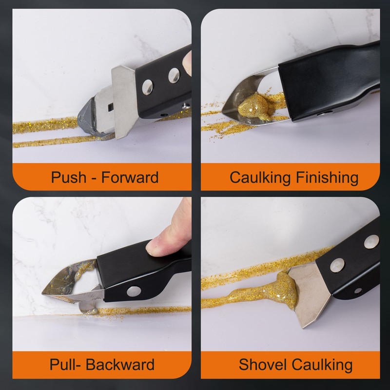 Caulking Tool Kit, Stainless Steel Caulk Remover Tool, 4 in
