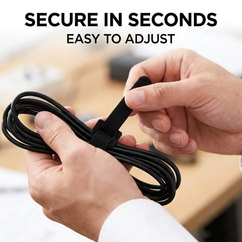 MVYC 240PCS 6 Inch Cable Ties- Hook and Loop Reusable