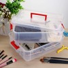 SUMNACON 2-Tier Stackable Craft Storage Box Plastic Adjustable Storage Containers