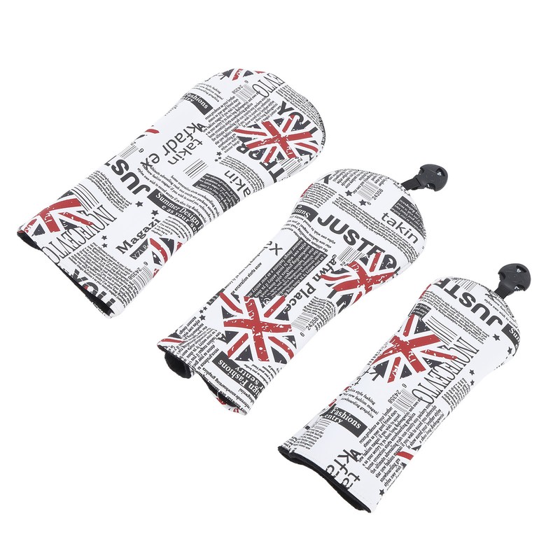 4Pcs UK Flag Print Golf Club Head Cover PU Golf