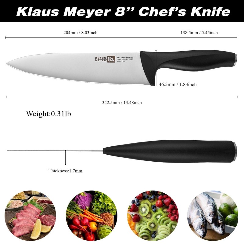 Klaus Meyer Acciaio High Carbon Stainless Steel 8 inch Chef's