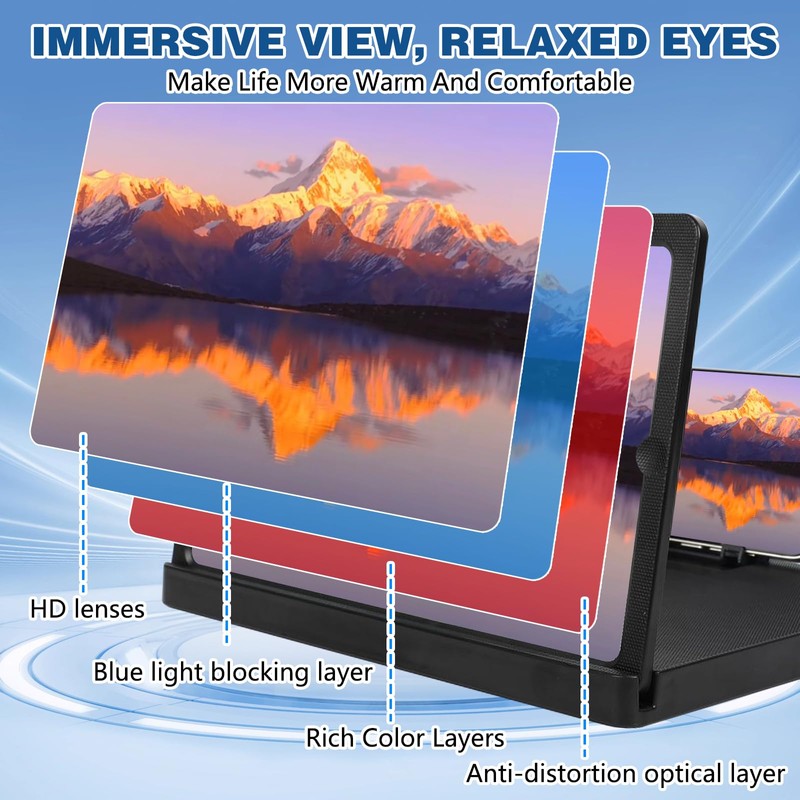 Big Screen Phone Magnifier, 2026 New 3D HD Screen Expander,