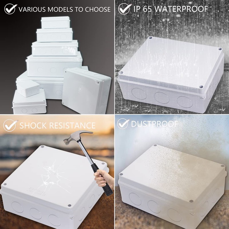 Junction Box, Zulkit Project Box with Reserved Holes IP65 Waterproof