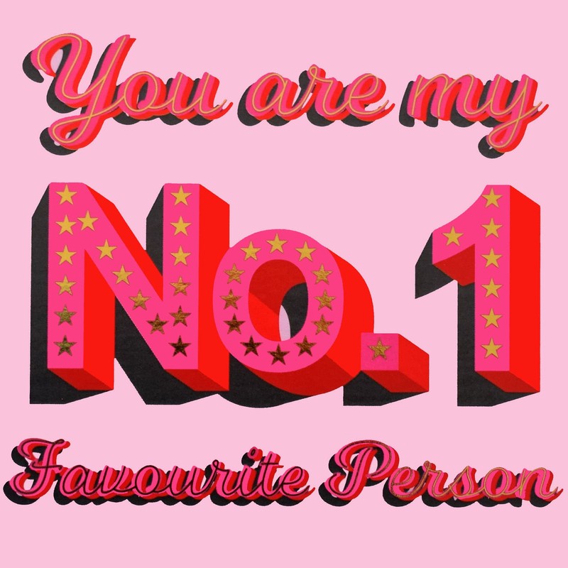 Valentine's Day Card, No. 1, text foiled in shiny gold