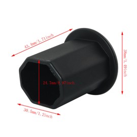 DGBRSM 2PCS Black Plastic Polygon Lacrosse End Caps Lacrosse Butt End Cover Caps Lacrosse Tape Saver Butt End Lacrosse End Cover Caps Lacrosse Hockey Stick Supplies